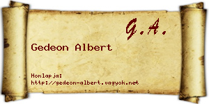 Gedeon Albert névjegykártya